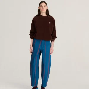 AW26 Triple Stripes all over cotton barrel pants