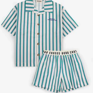 CONL Green Stripes loungewear woven set