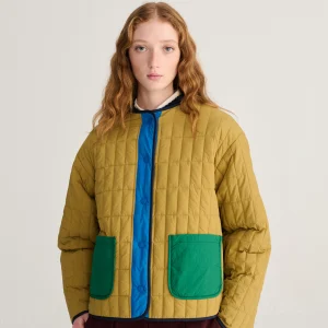 AW26 Color block light padded reversible jacket