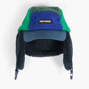AW26 Bobo Choses color block sheepskin chapka — SKU SB-FE6FC5-C5861F208DB3D2