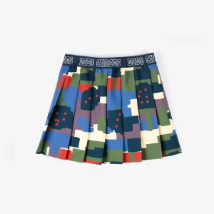 AW26 Paint Forest all over pleated skirt
