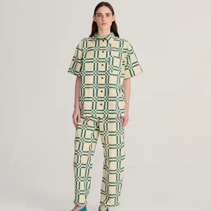 AW26 Square all over cotton baggy pants