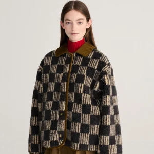 AW26 Almost Moiré all over sherpa jacket
