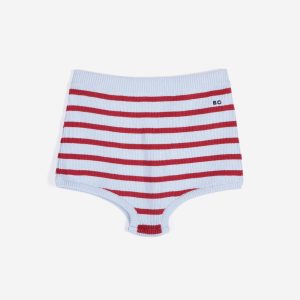 AW26 Striped knitted wool-cotton minishort