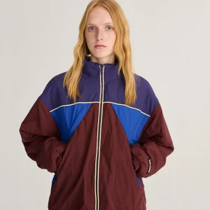 AW26 Color block nylon sherpa puffer
