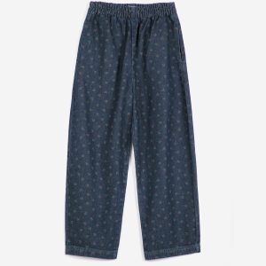 AW26 Swamp Whirl all over denim cocoon pants
