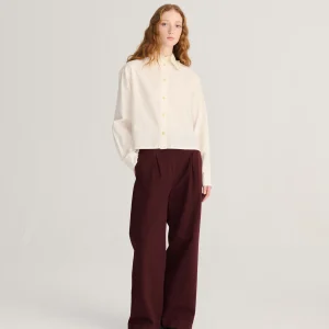 AW26 Pleated twill wide-leg pants