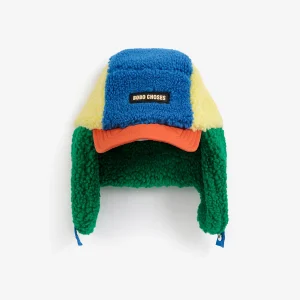 AW26 Bobo Choses color block sheepskin chapka — SKU SB-FE6FC5-86CA42A5F42FEC