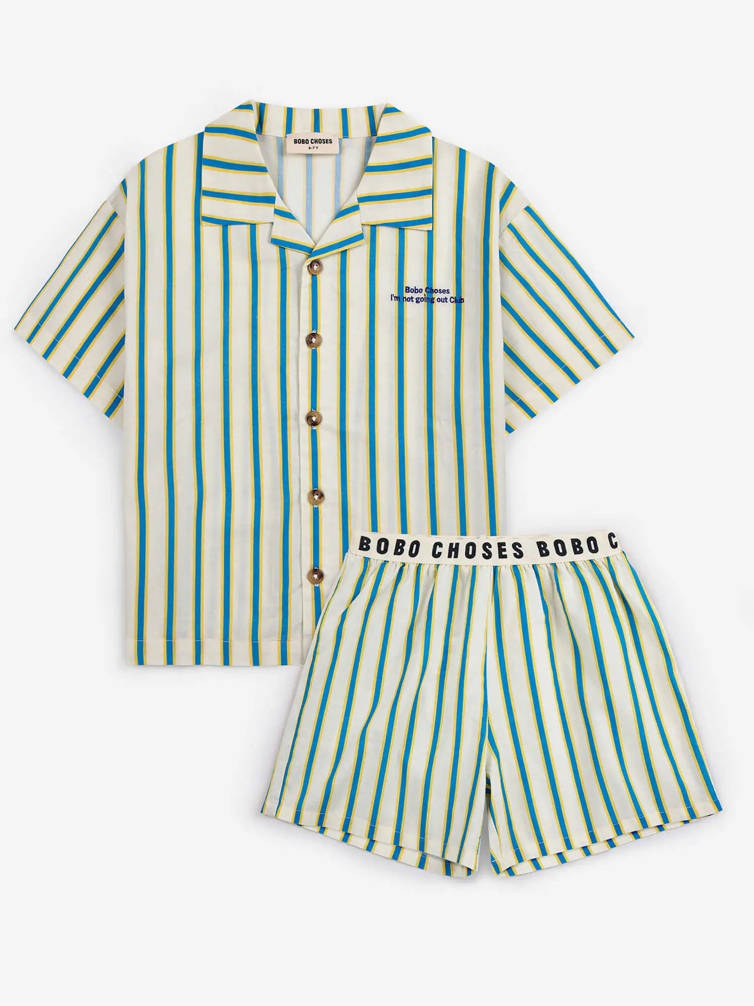 CONL Yellow Stripes loungewear woven set