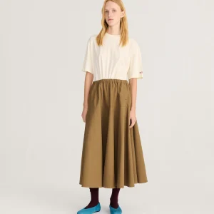 AW26 Paper touch evasé skirt