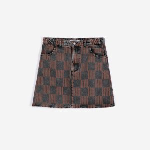 AW26 Almost Moiré all over washed denim mini skirt