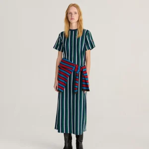 AW26 Striped long jersey dress