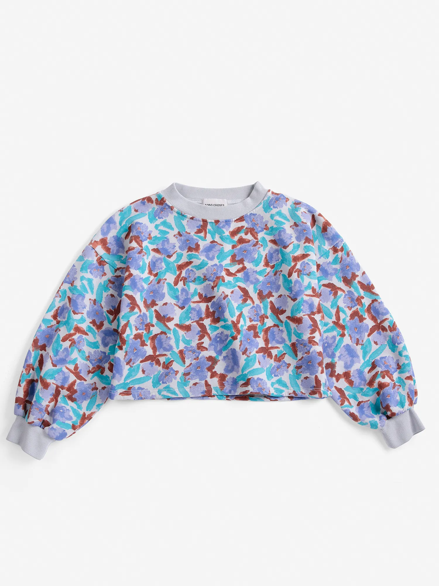 AW26 Watercolor all over cropped sweatshirt