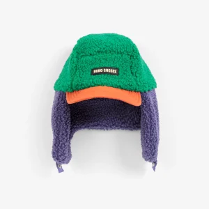 AW26 Bobo Choses color block sheepskin chapka — SKU SB-FE6FC5-893F272EC32932