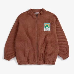 AW26 Beast Tag zipped quilted sweatshirt