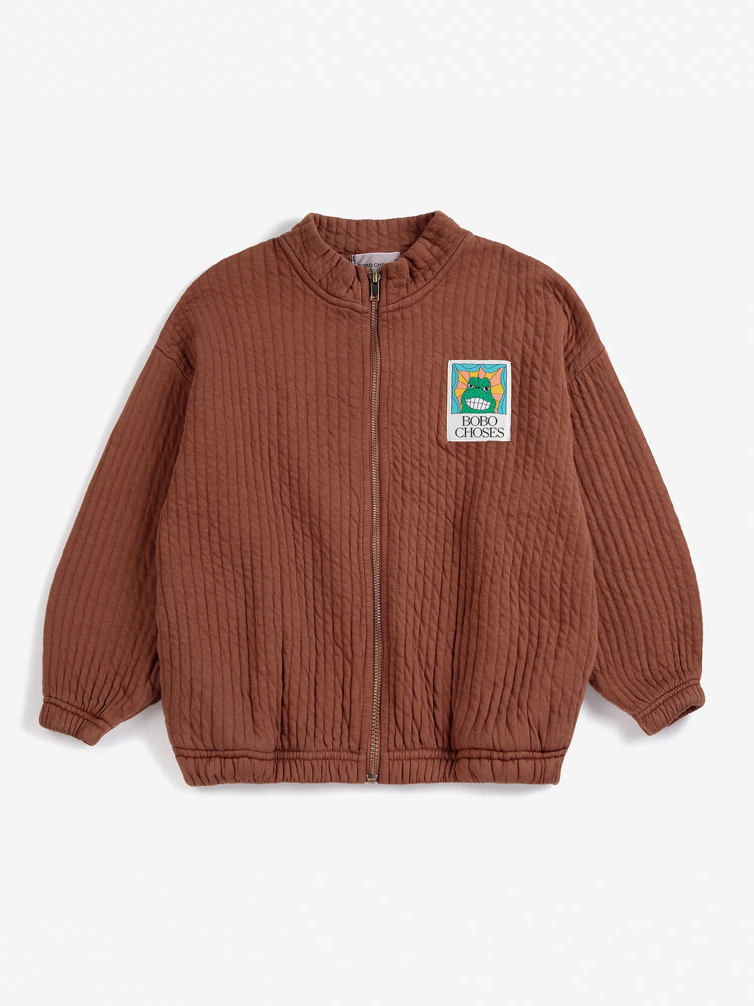 AW26 Beast Tag zipped quilted sweatshirt