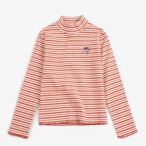 AW26 Energy Flower Stripes turtle neck T-shirt