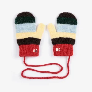 AW26 Striped knitted mittens