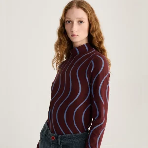 AW26 Psicodelic stripes all over turtleneck top