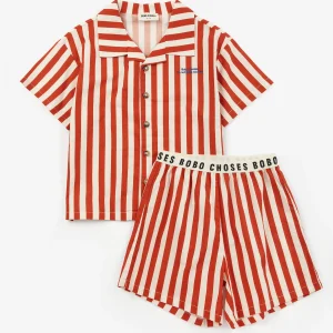 CONL Red Bold Stripe loungewear woven set