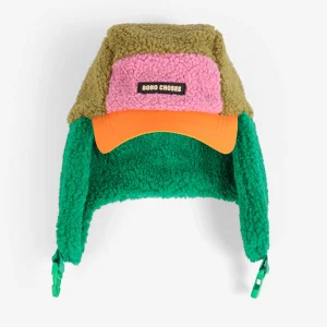 AW26 Bobo Choses color block sheepskin chapka — SKU SB-FE6FC5-402FA0AA2AB18E